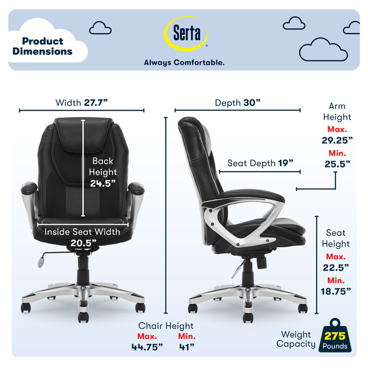 Serta at home essentials faux leather office discount chair